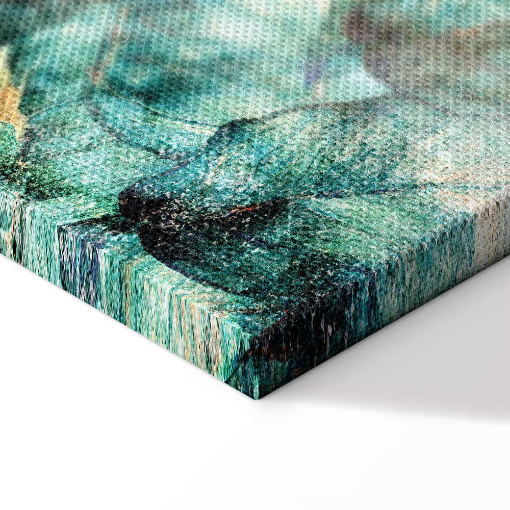 Green Leaves Botanical Wide Canvas Print