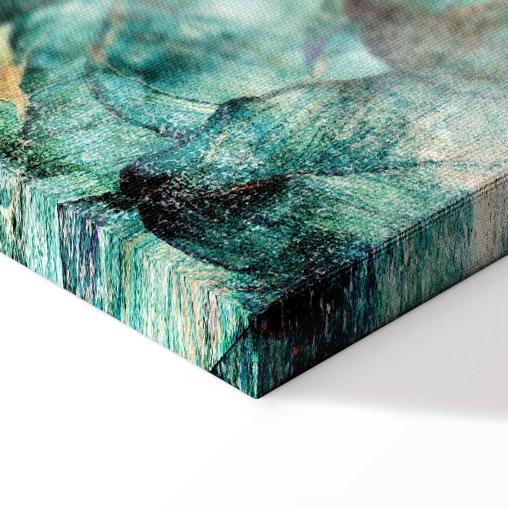 Green Leaves Botanical Wide Canvas Print