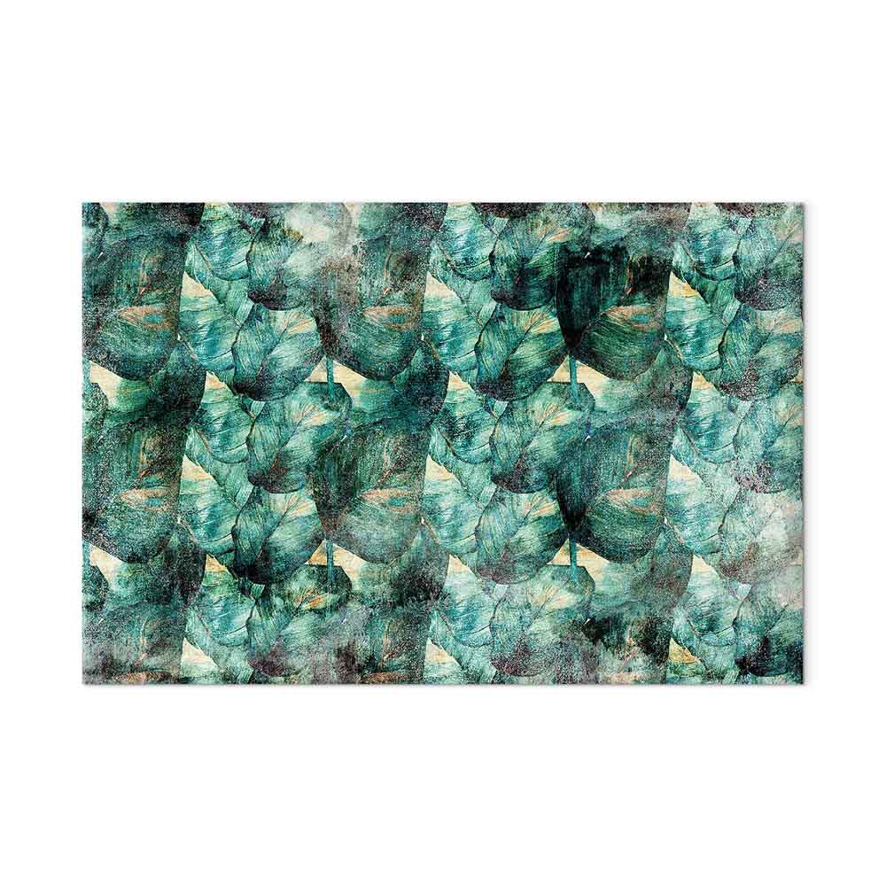 Green Leaves Botanical Wide Canvas Print