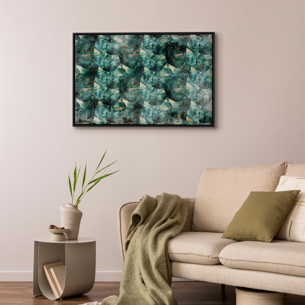 Green Leaves Botanical Wide Canvas Print