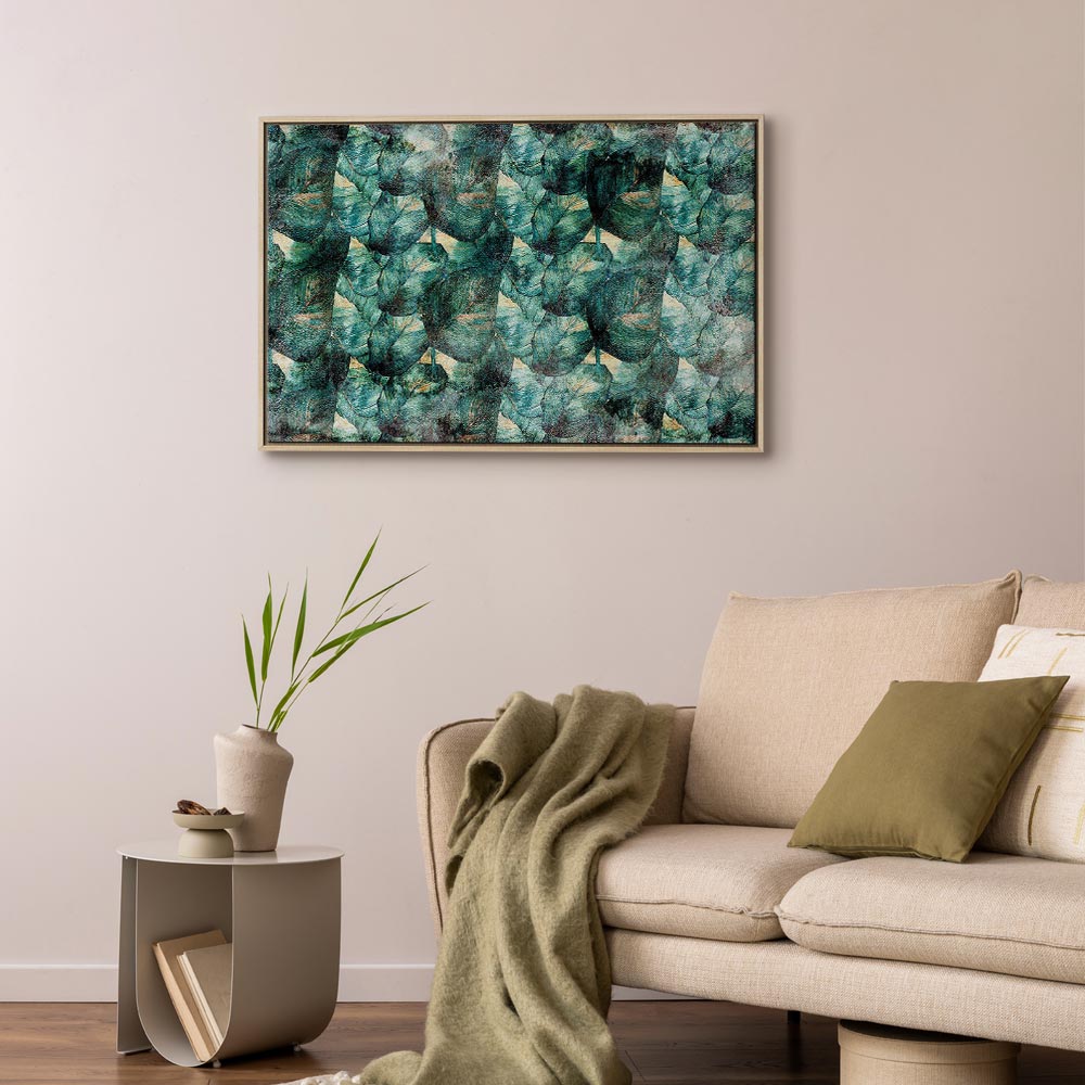 Green Leaves Botanical Wide Canvas Print