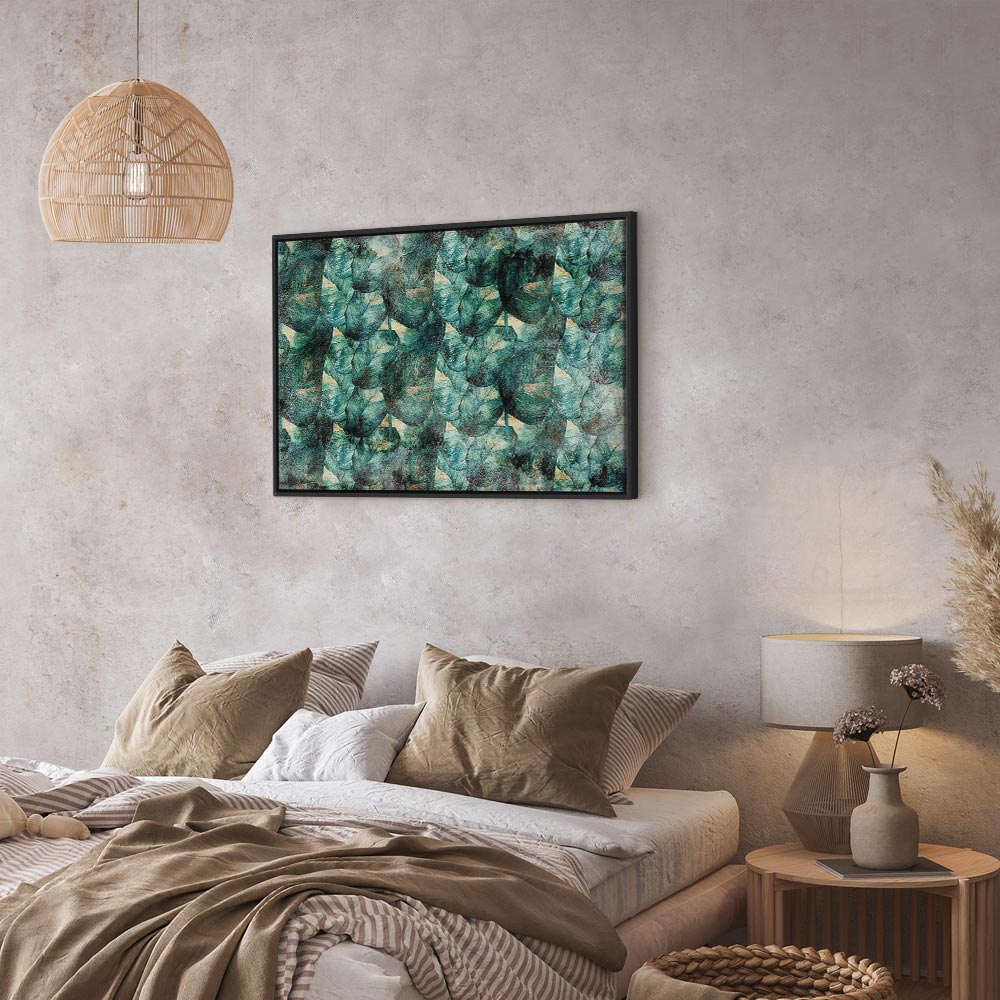 Green Leaves Botanical Wide Canvas Print