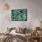 Green Leaves Botanical Wide Canvas Print