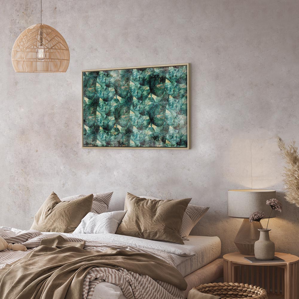 Green Leaves Botanical Wide Canvas Print