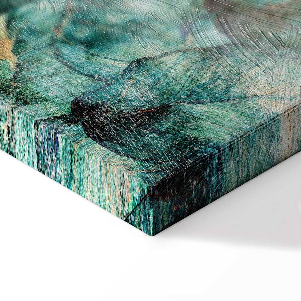 Green Leaves Botanical Wide Canvas Print