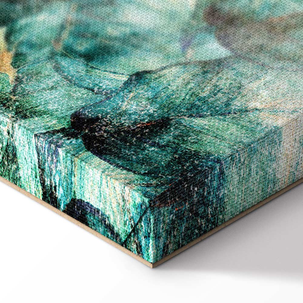 Green Leaves Botanical Wide Canvas Print