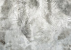 Wall Mural - Grey and White Floral Pattern with Light and Shadow