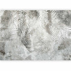 Wall Mural - Grey and White Floral Pattern with Light and Shadow