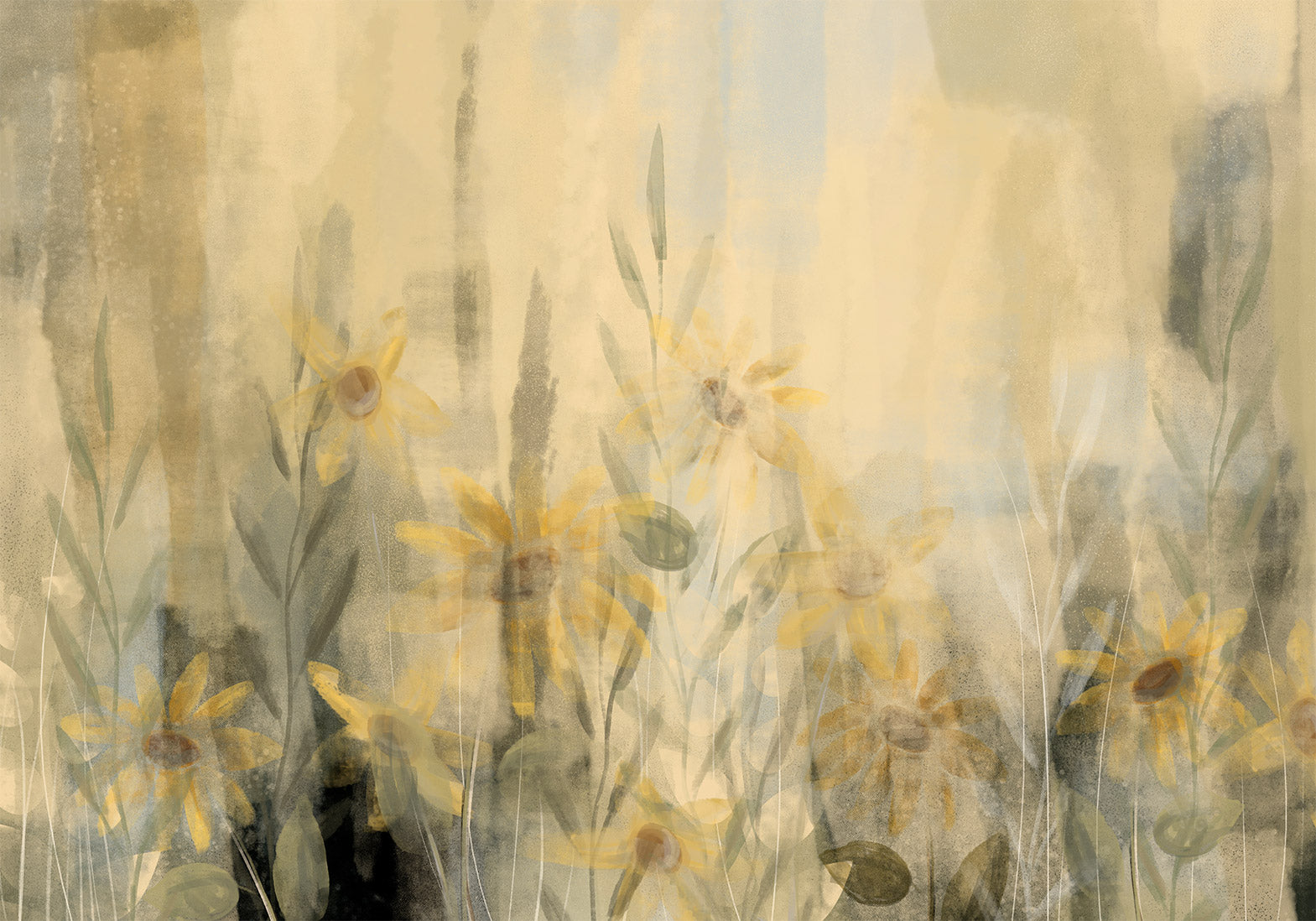 Wall Mural - Floral Meadow with Yellow Flowers