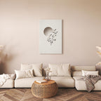 Eastern Minimalist Leaves Vertical Canvas Print