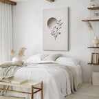 Eastern Minimalist Leaves Vertical Canvas Print