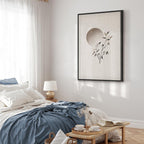 Eastern Minimalist Leaves Vertical Canvas Print