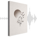 Eastern Minimalist Leaves Vertical Canvas Print