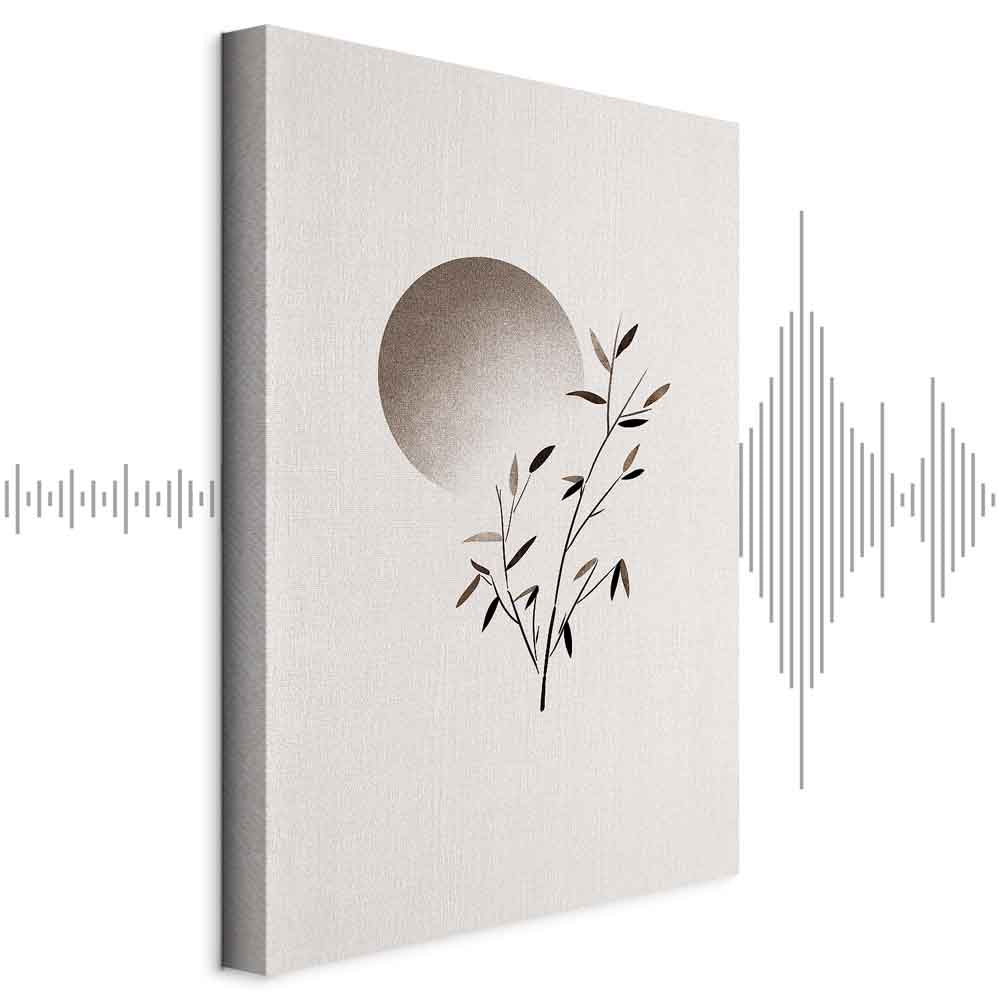 Eastern Minimalist Leaves Vertical Canvas Print