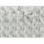 Wall Mural: Minimalist Landscape with Grey Exotic Leaves