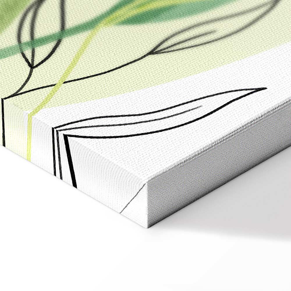 Green Watercolour Leaves Nature Canvas Print