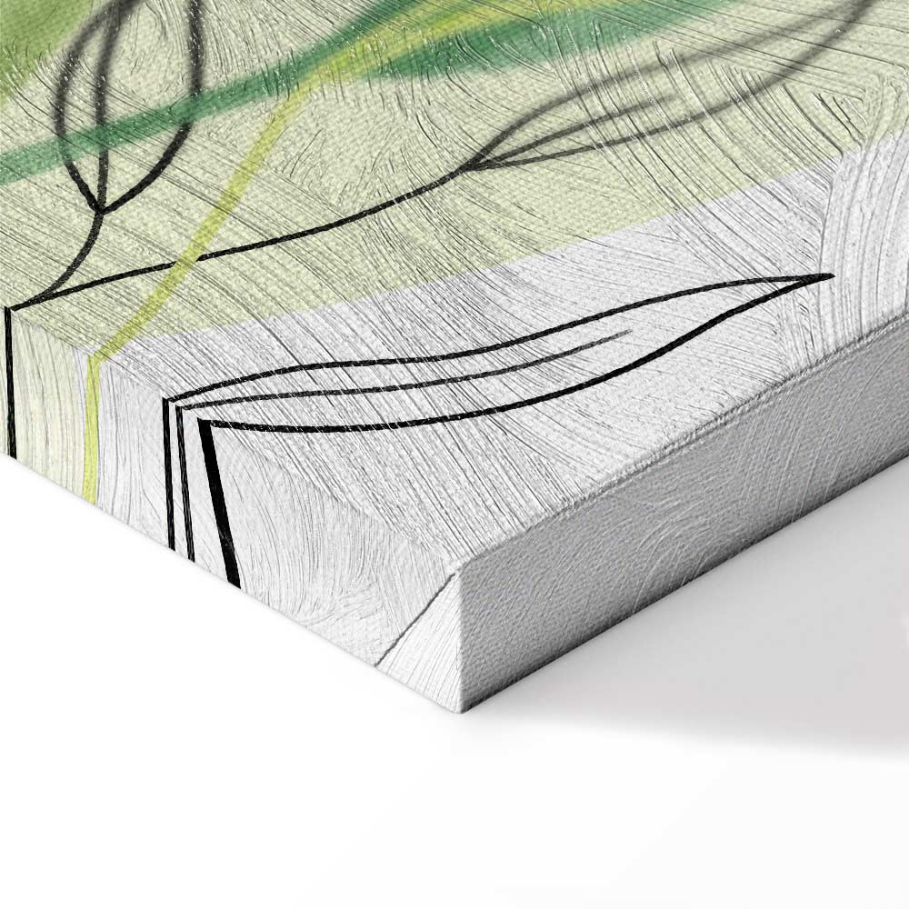 Green Watercolour Leaves Nature Canvas Print