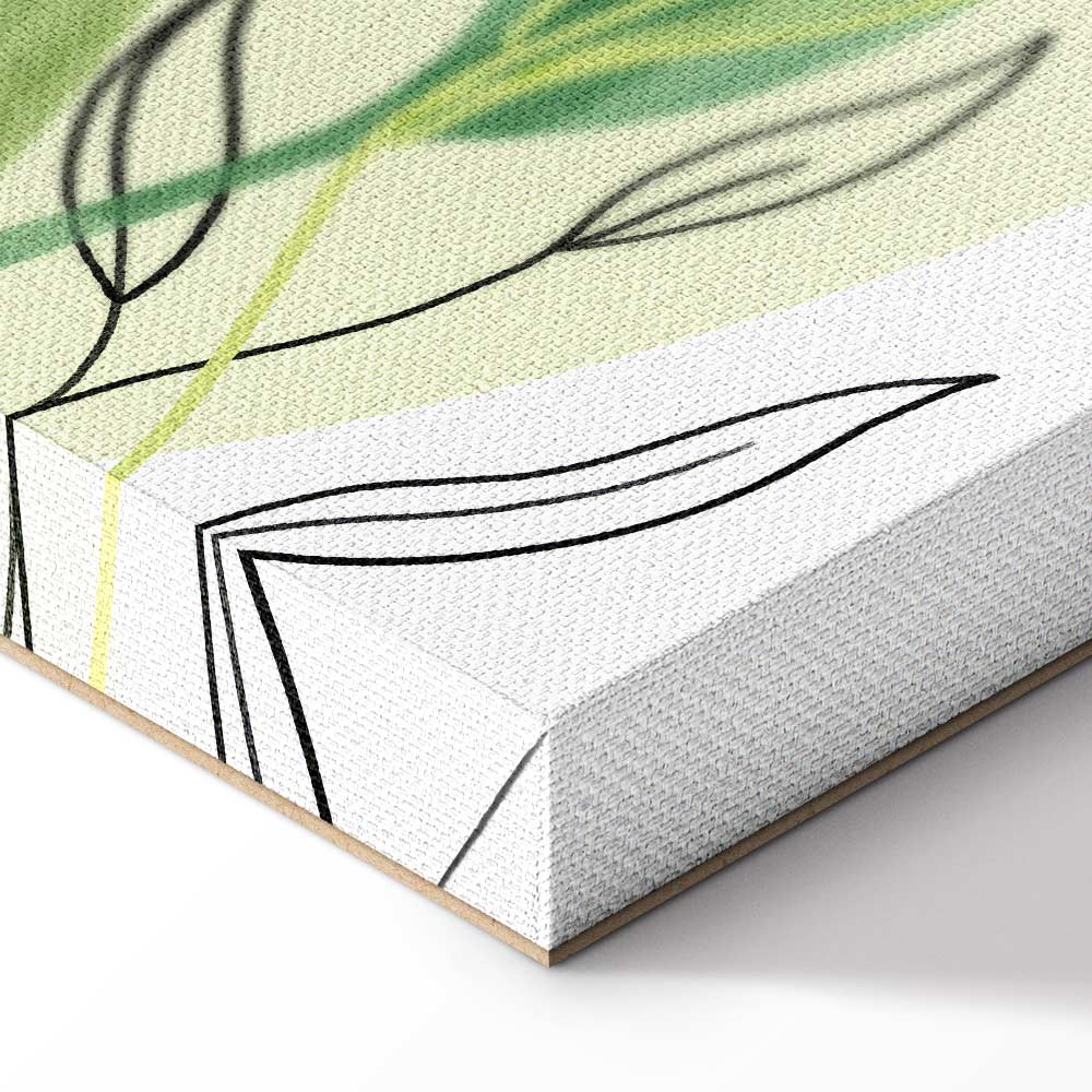 Green Watercolour Leaves Nature Canvas Print