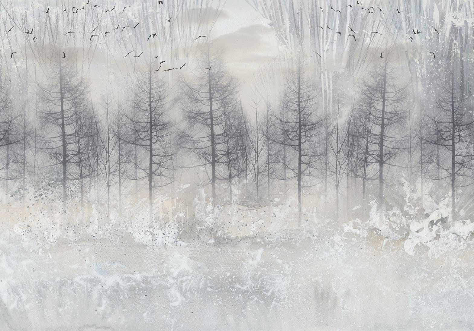 Wall Mural Leaves Winter