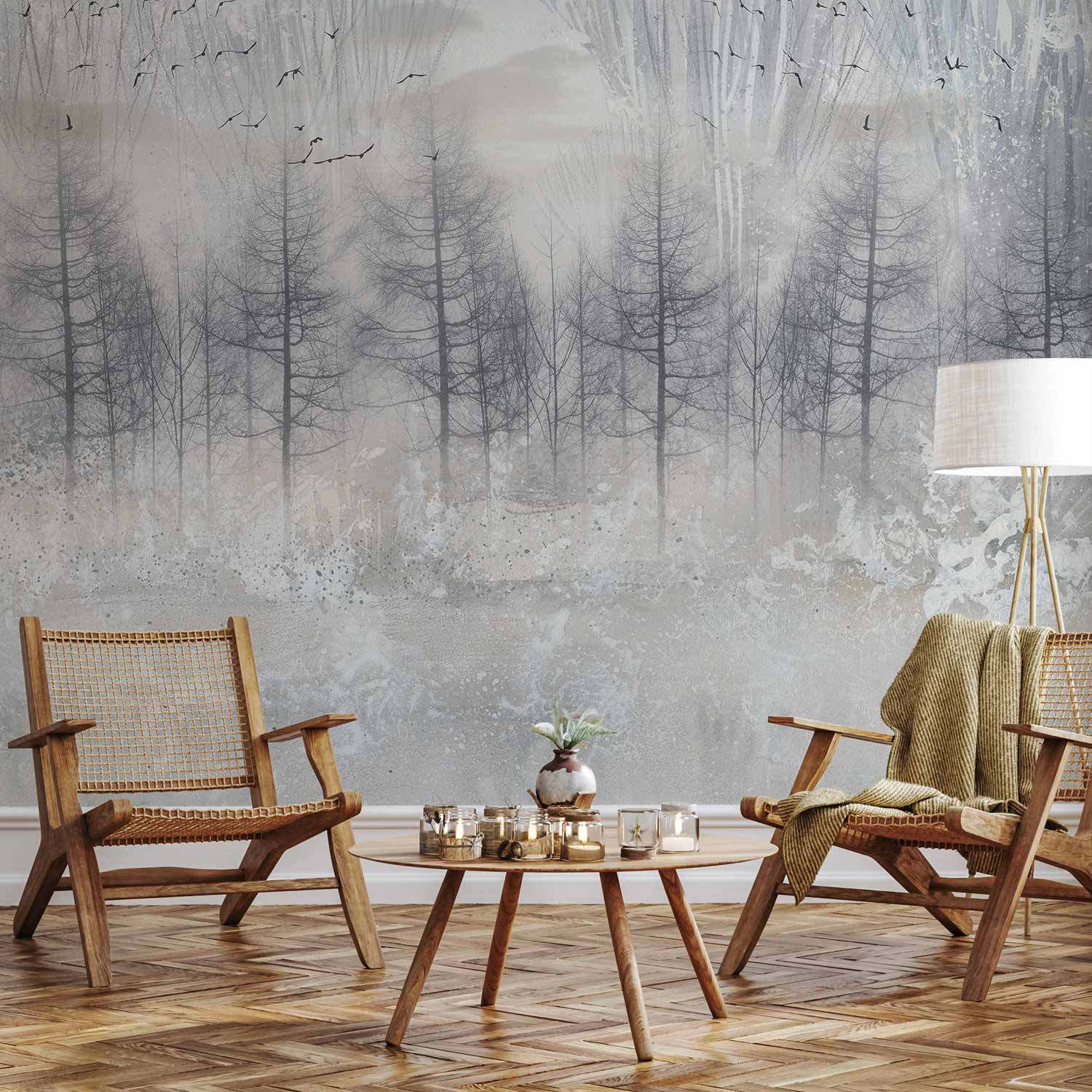 Wall Mural Leaves Winter