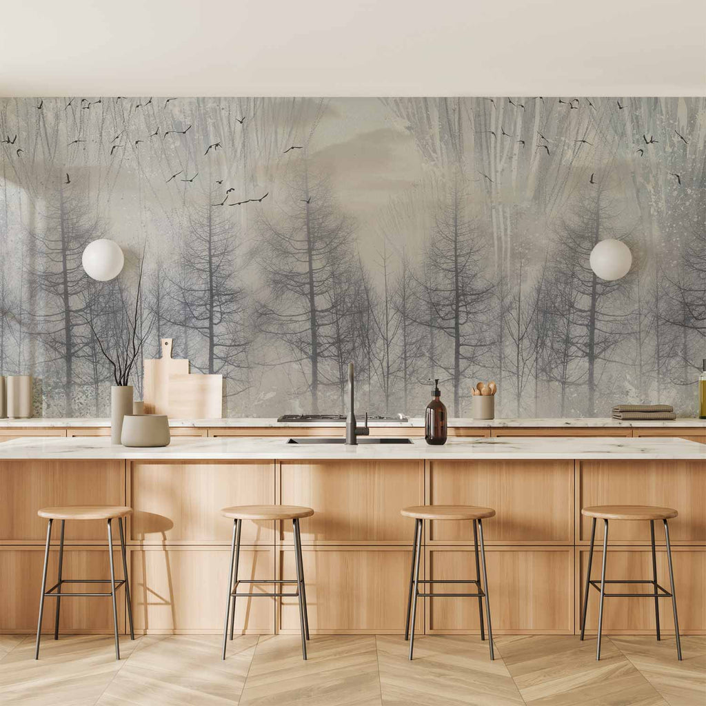 Wall Mural Leaves Winter