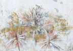 Wall Mural - Grey palms and leaf motif in abstract composition