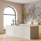 Grey Palm Leaves Abstract Wall Mural