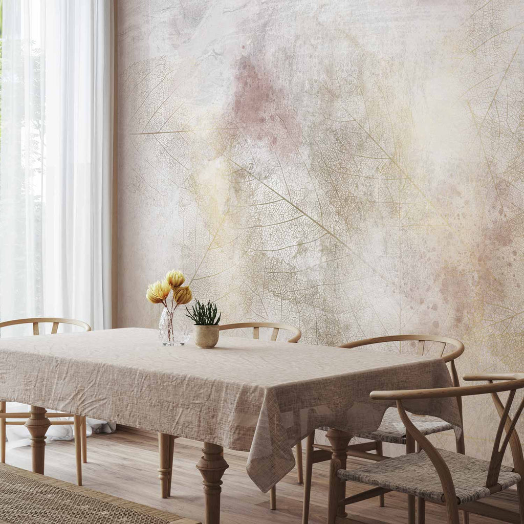 Abstract Dried Leaf Shadow Texture Wall Mural