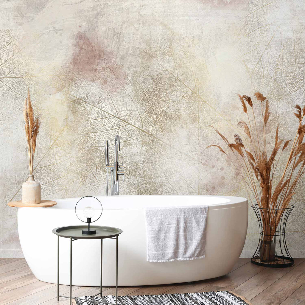 Abstract Dried Leaf Shadow Texture Wall Mural