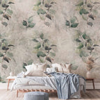 Green Leaf Pattern Nature Wall Mural