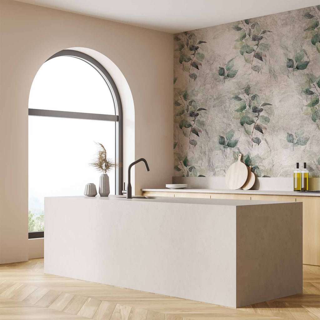 Green Leaf Pattern Nature Wall Mural