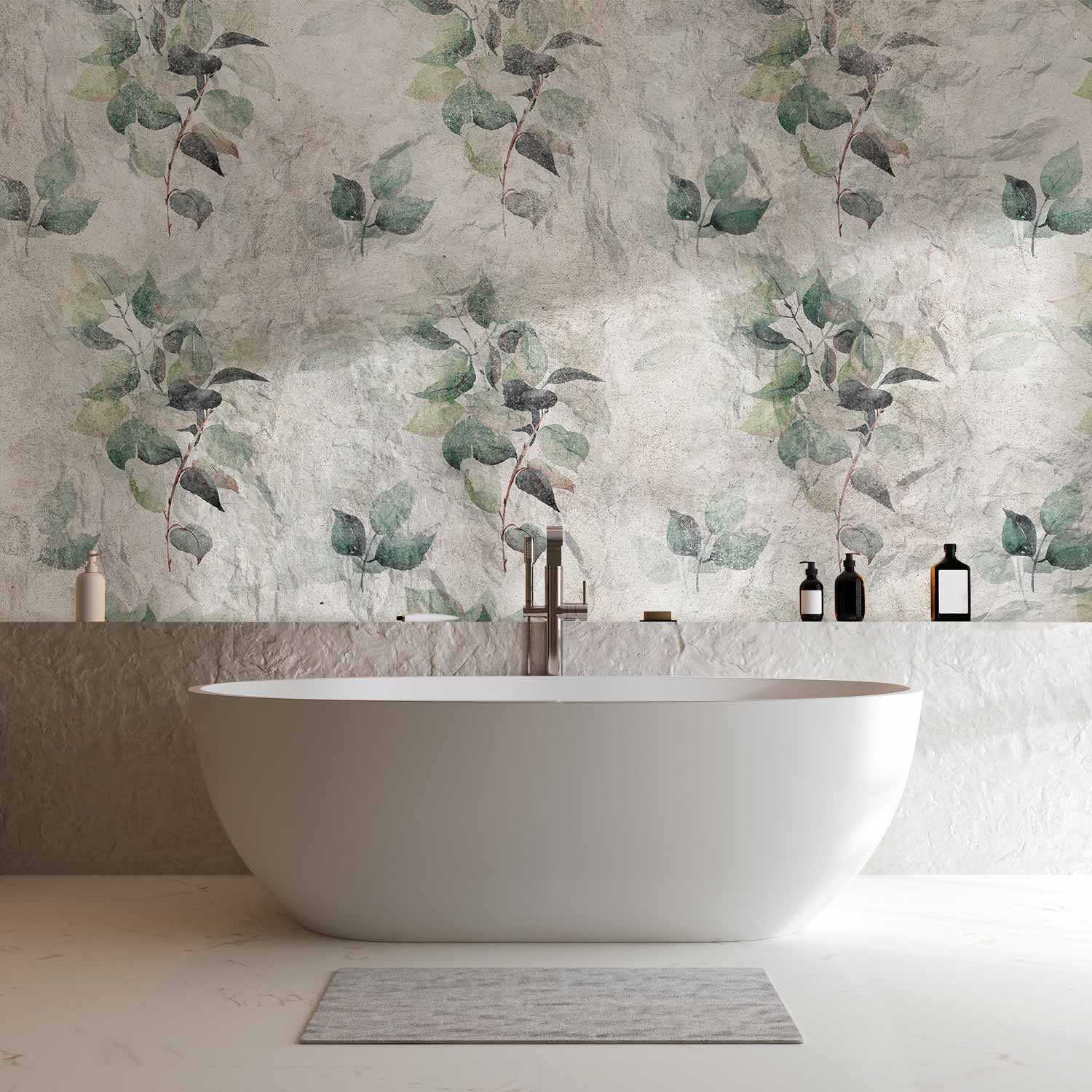 Green Leaf Pattern Nature Wall Mural