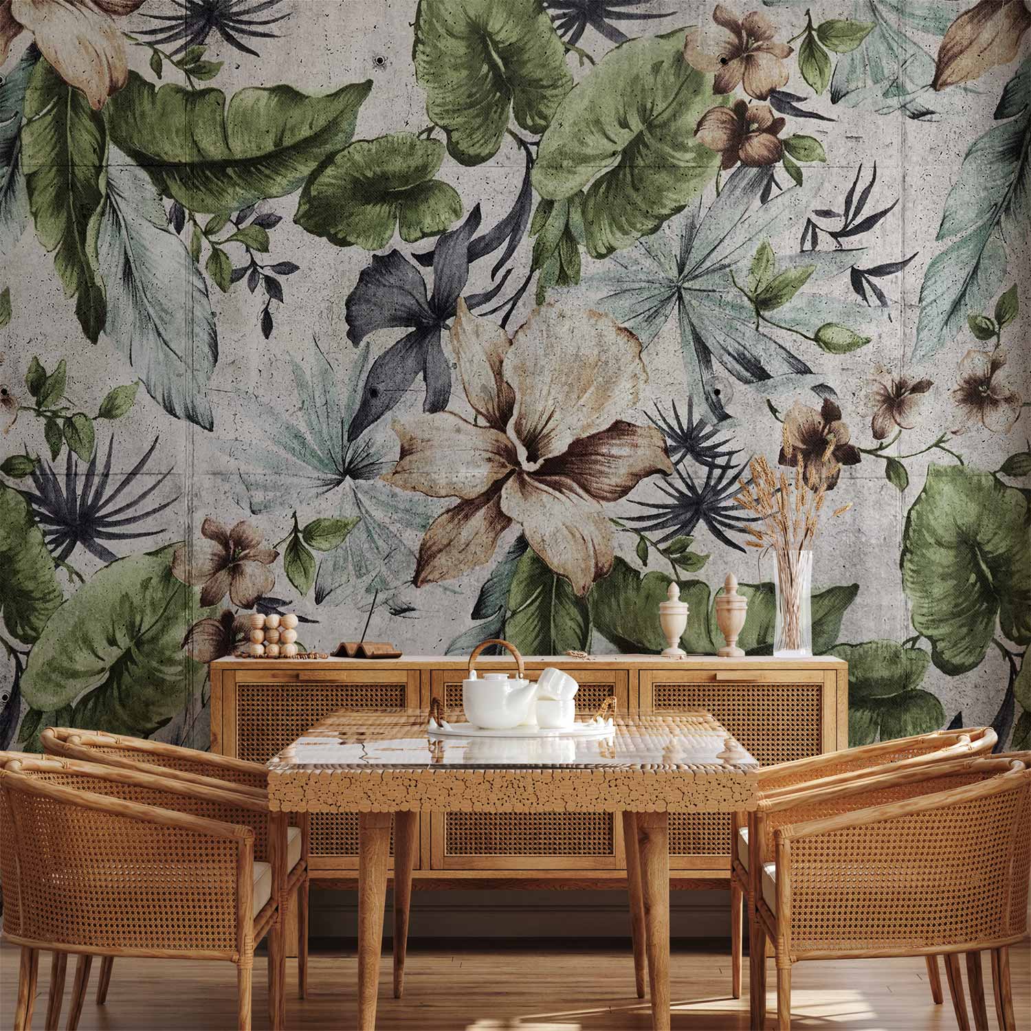 Wall Mural Leaves Vegetation City First Variant