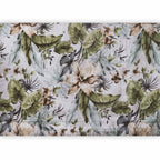 Wall Mural: Nature Jungle Leaves and Flowers in Retro Style