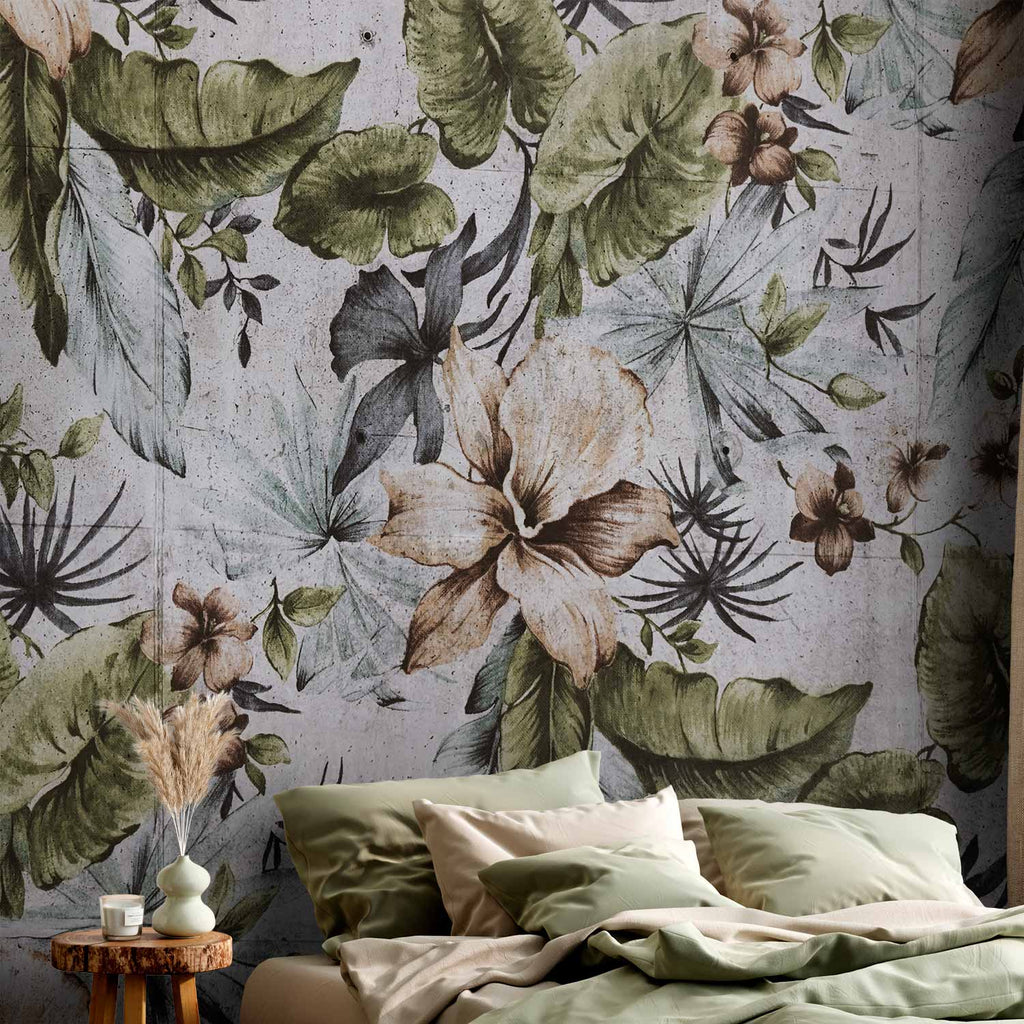 Retro Jungle Landscape Wall Mural