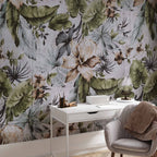 Retro Jungle Landscape Wall Mural