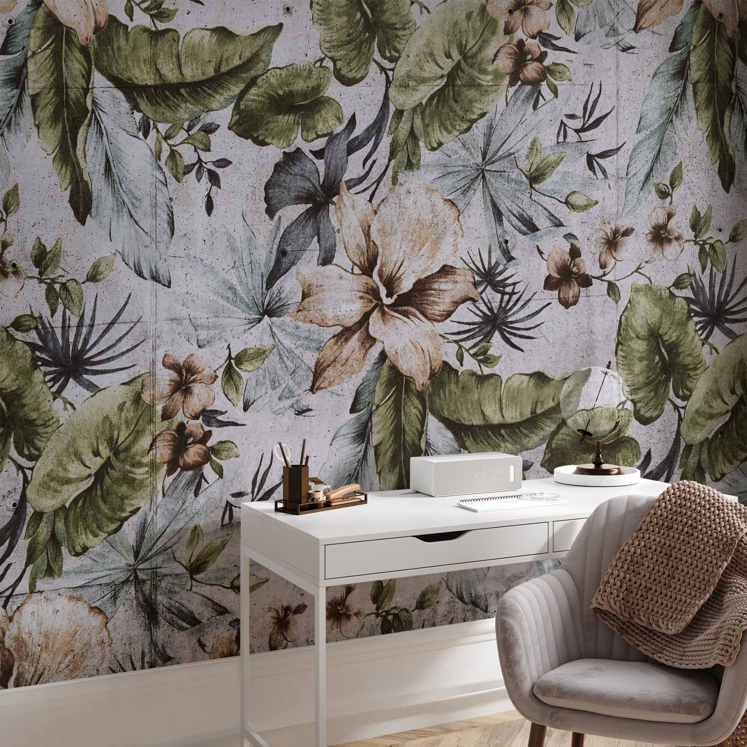 Retro Jungle Landscape Wall Mural