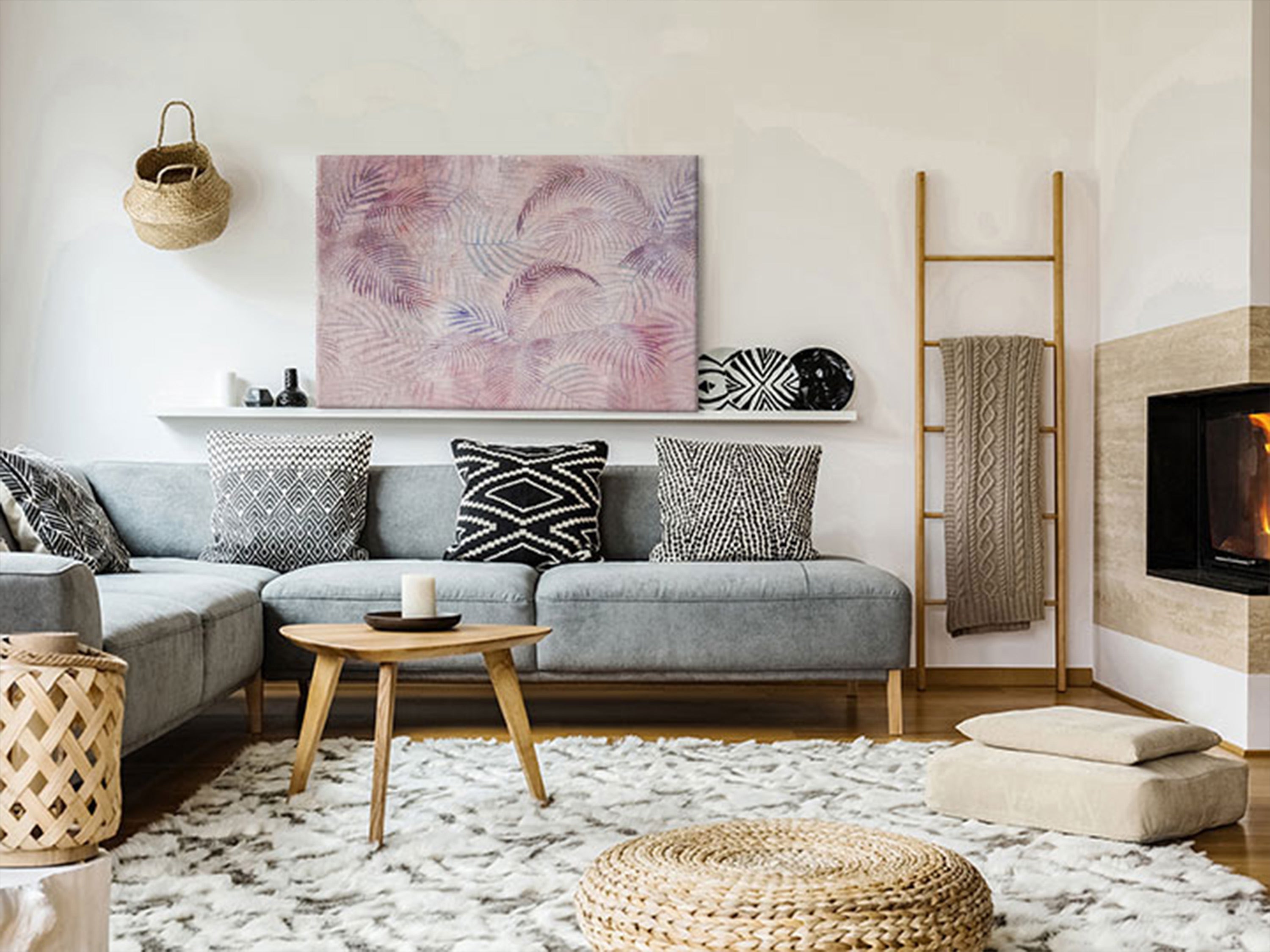 Leinwanddruck Rosa Natur Breit 1-teilig