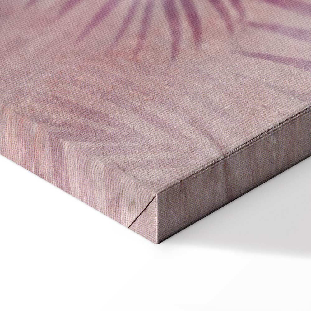 Pink Palm Leaves Nature Canvas Print