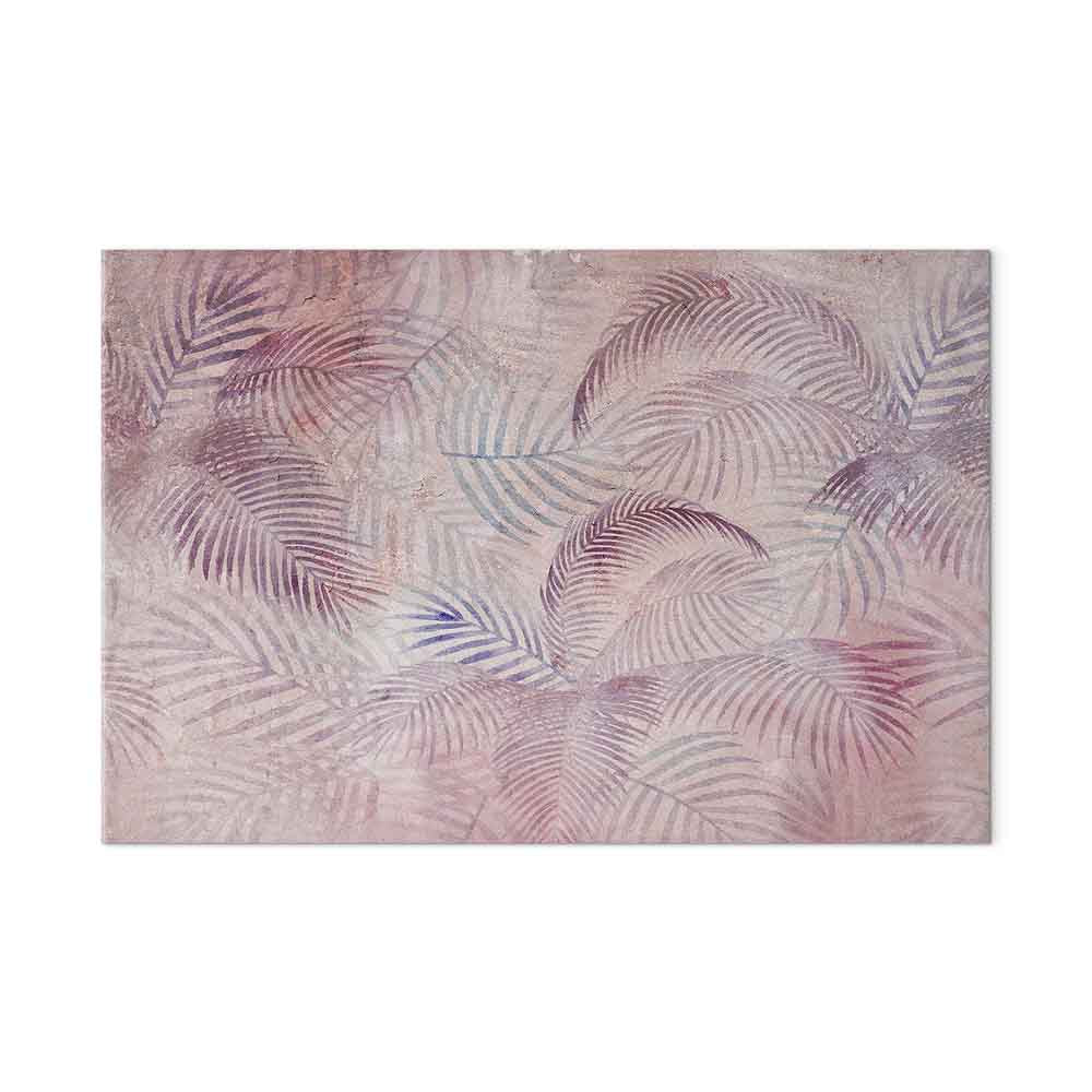 Pink Palm Leaves Nature Canvas Print