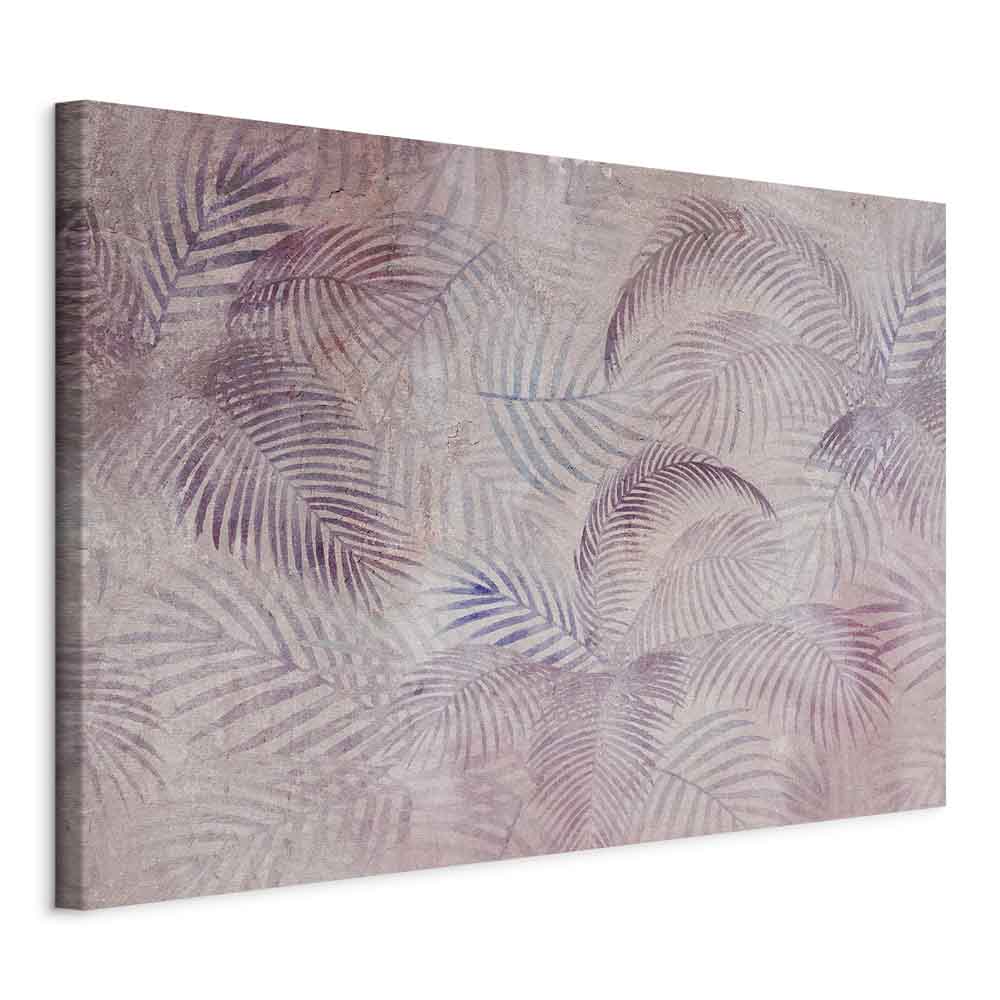 Pink Palm Leaves Nature Canvas Print