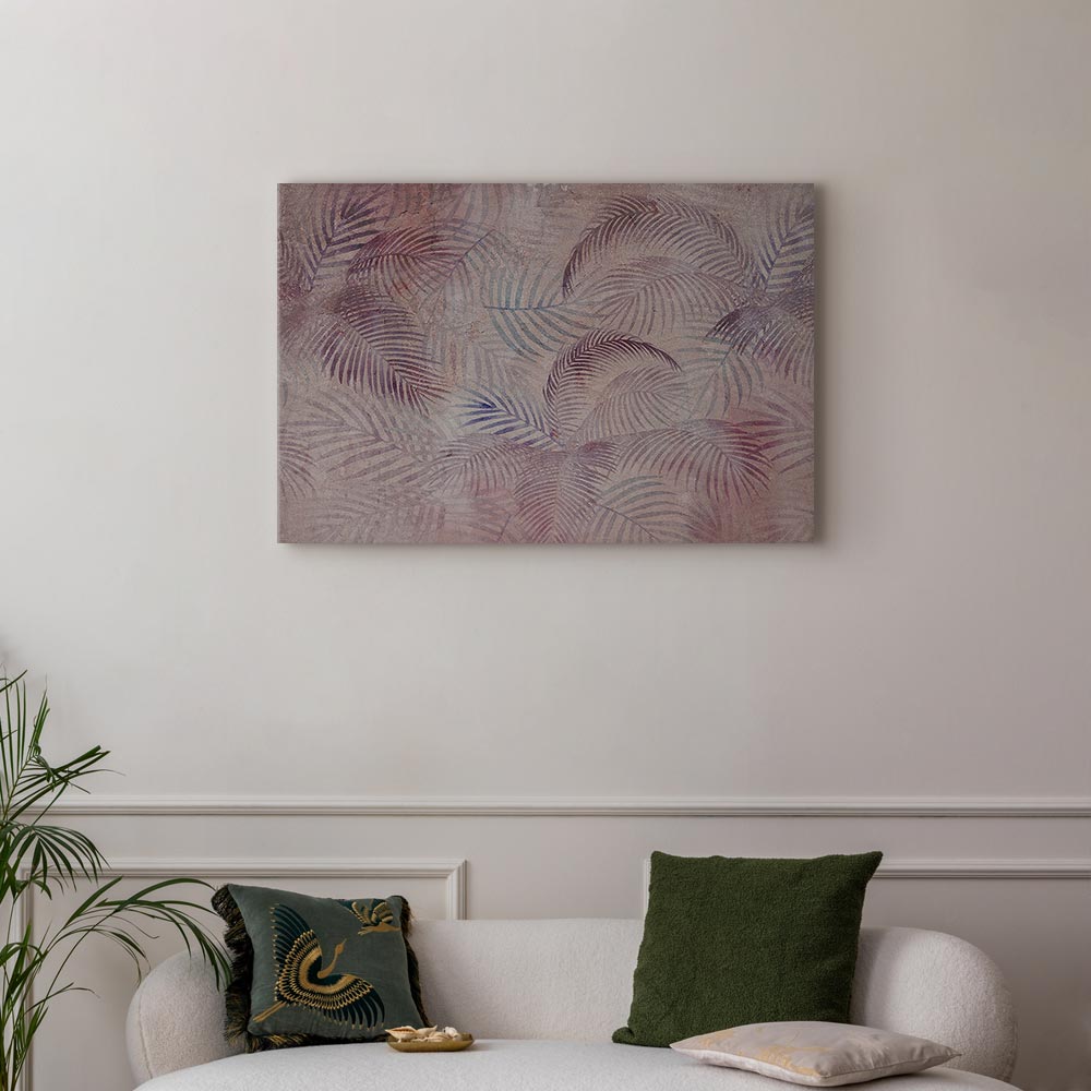 Pink Palm Leaves Nature Canvas Print
