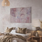 Pink Palm Leaves Nature Canvas Print