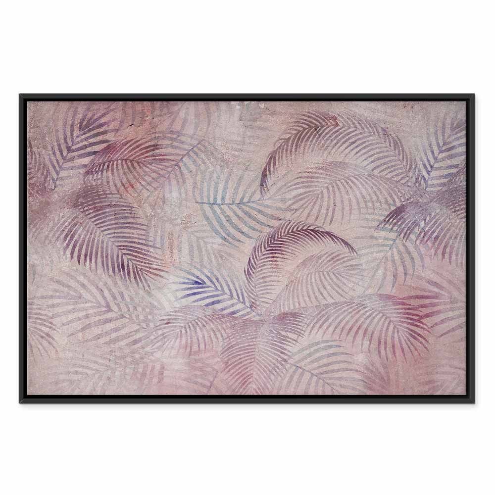 Pink Palm Leaves Nature Canvas Print