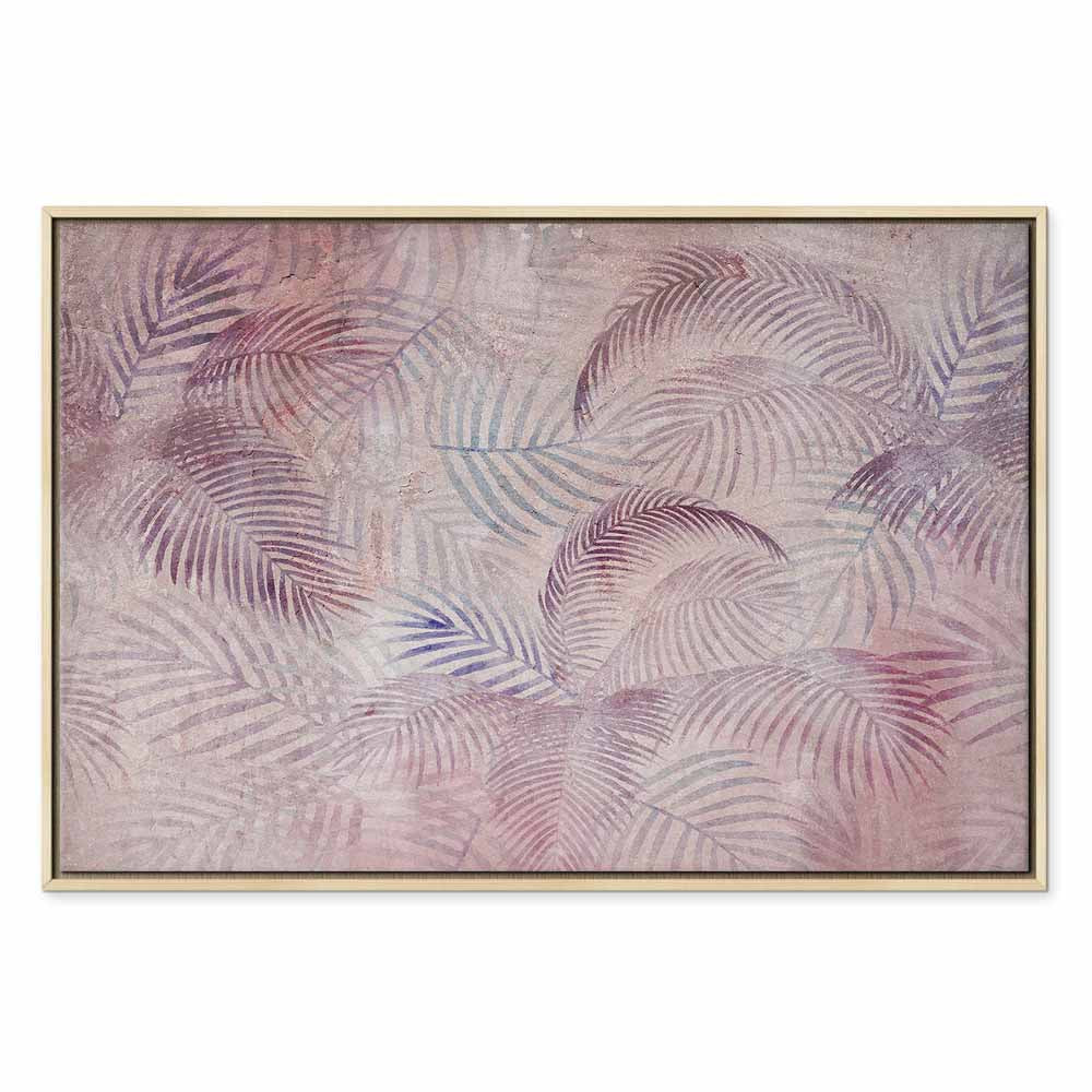Pink Palm Leaves Nature Canvas Print