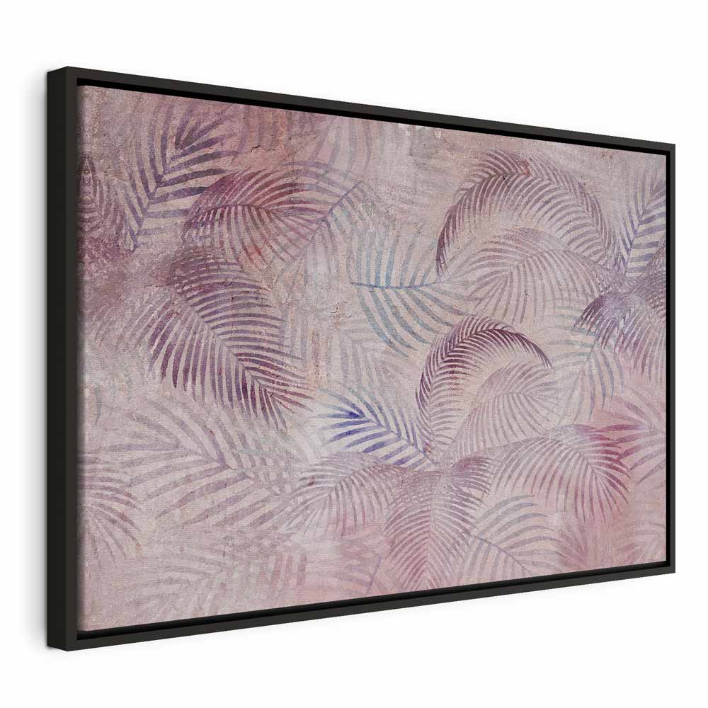 Pink Palm Leaves Nature Canvas Print
