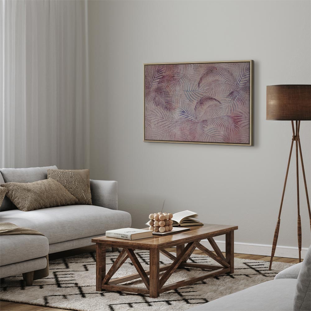 Pink Palm Leaves Nature Canvas Print