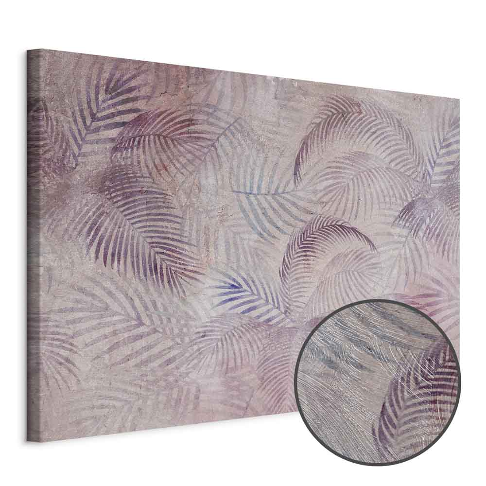 Pink Palm Leaves Nature Canvas Print