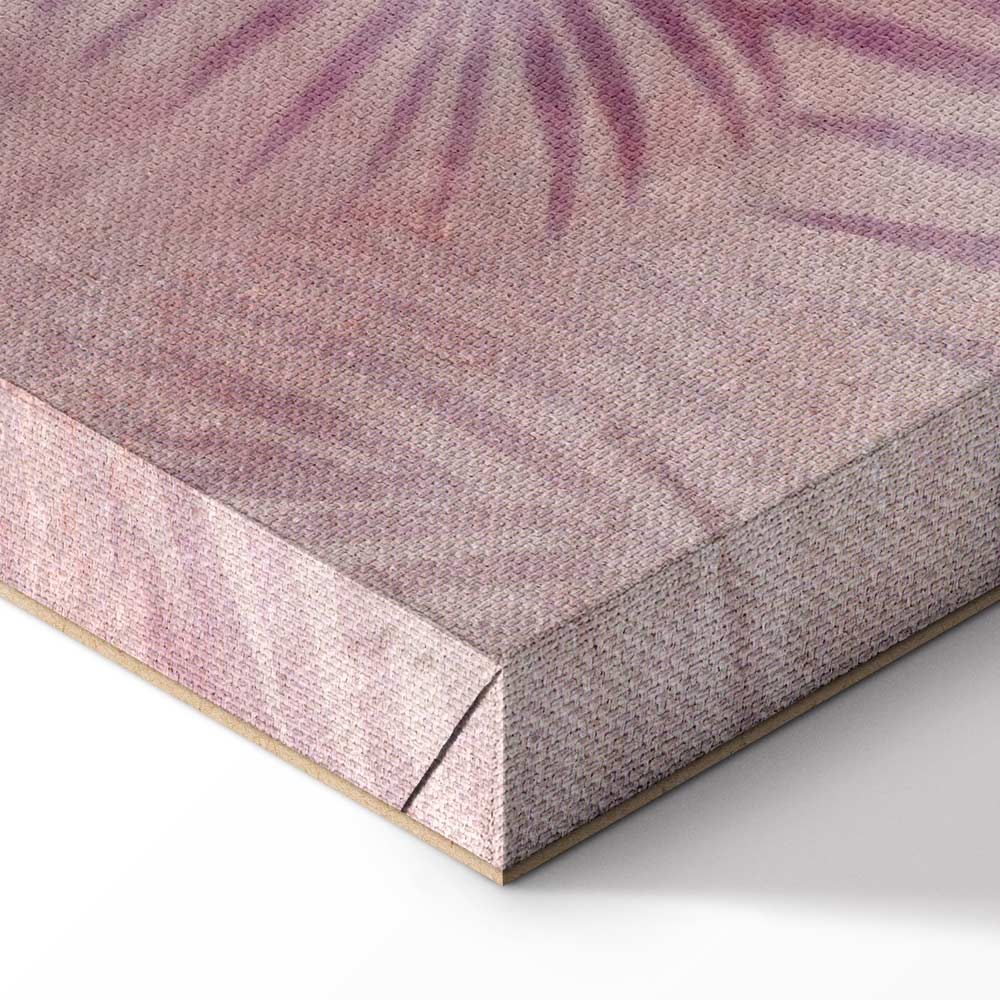 Pink Palm Leaves Nature Canvas Print