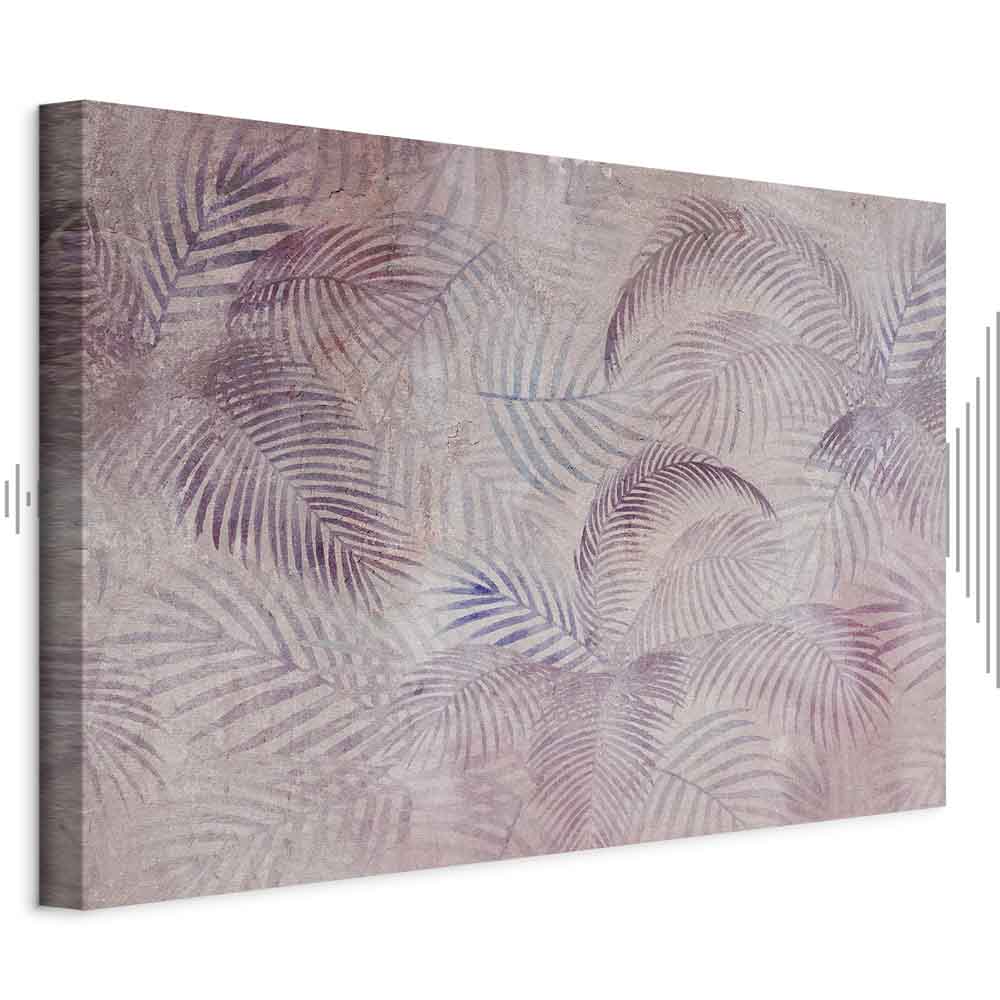 Pink Palm Leaves Nature Canvas Print